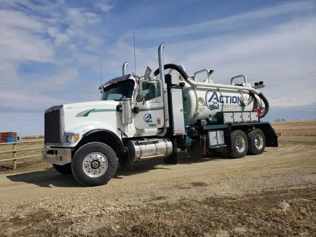 Action Septic vacuum truck on site